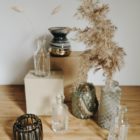 Vase, Facetten-Optik, rauchig