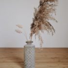 Vase, Facetten-Optik, rauchig
