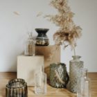Vase, Facetten-Optik, rauchig