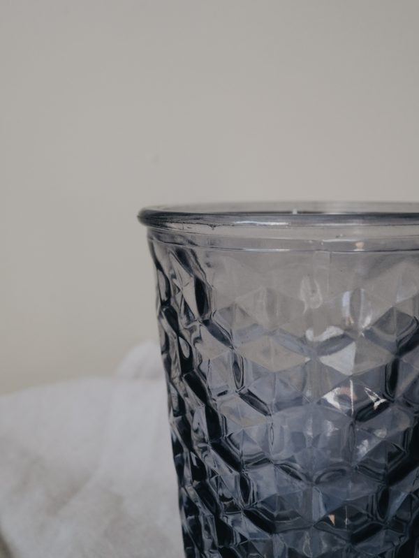Teelichtglas-Vase hellblau