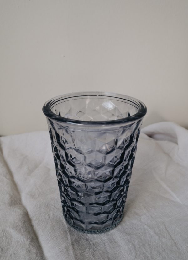 Teelichtglas-Vase hellblau