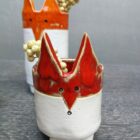 Handgefertigte Fuchsvase, herb etliche Blumenvase zur Dekoration