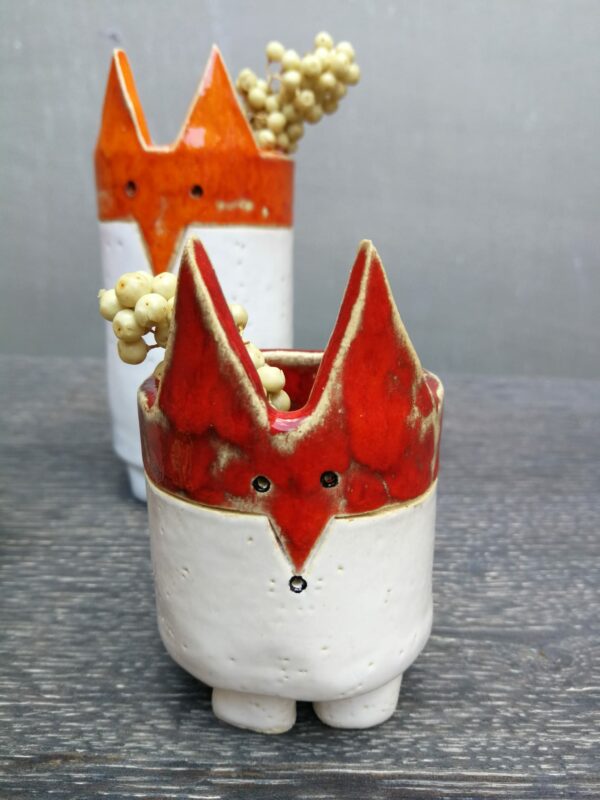 Handgefertigte Fuchsvase, herb etliche Blumenvase zur Dekoration