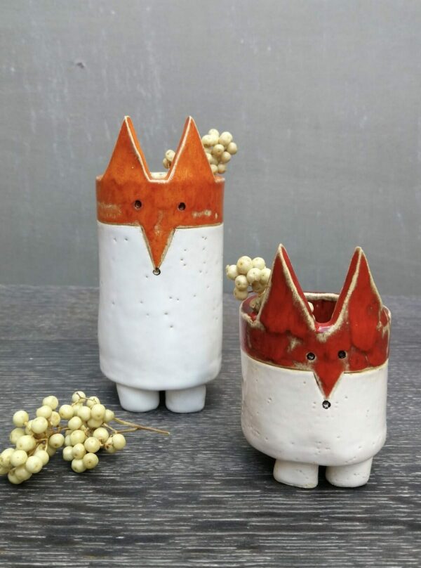 Handgefertigte Fuchsvase, herb etliche Blumenvase zur Dekoration