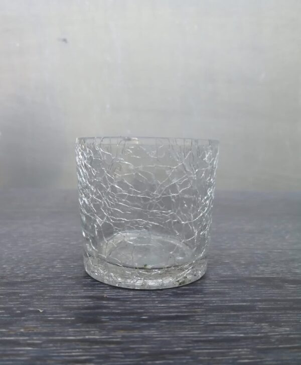Teelichtglas in Crackle-Optik